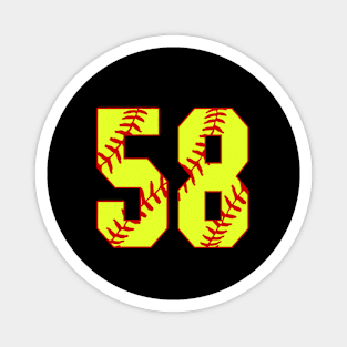 Fastpitch Softball Number 58 #58 Softball Shirt Jersey Uniform Favorite Player Biggest Fan Magnet